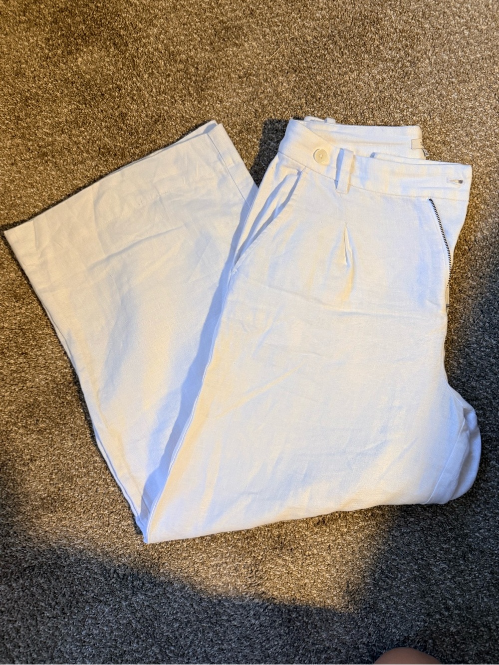 Madewell White Womens Linen Wide Leg Pants